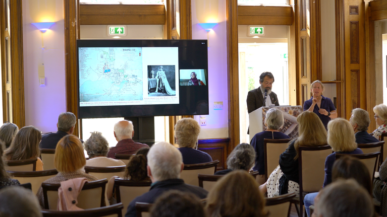 Saniya Siddiqui presenting a paper at the A la Ronde Symposium